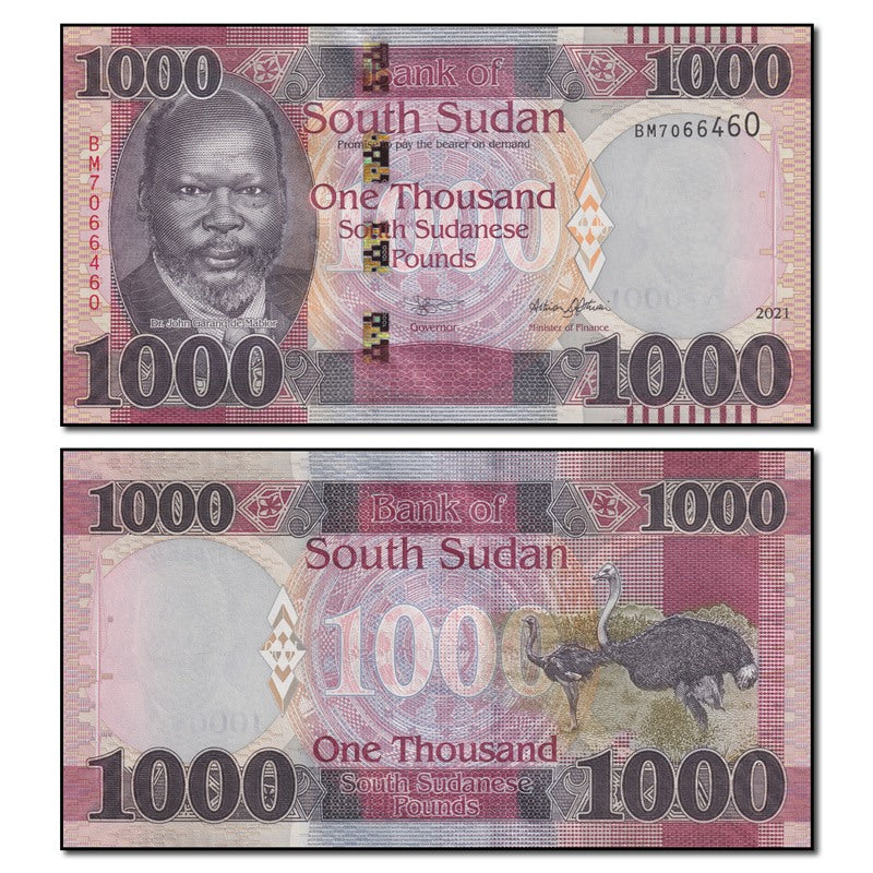 South Sudan 2021 1000 Pounds P.17b CFU