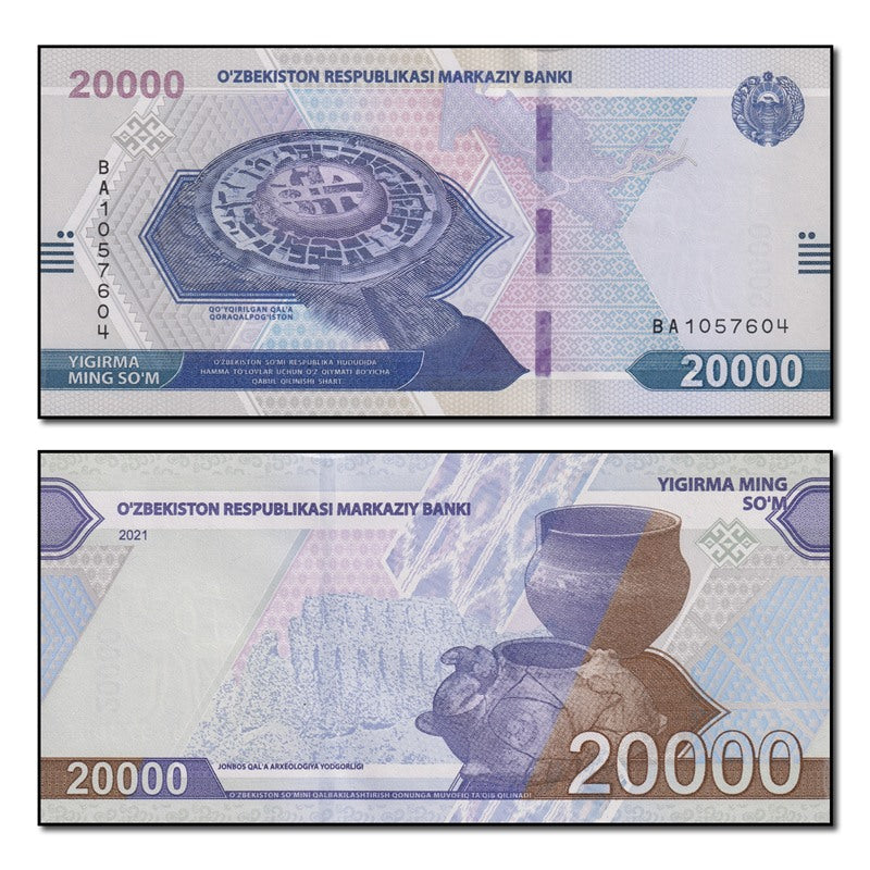 Uzbekistan 2021 20,000 Sum P.90 CFU