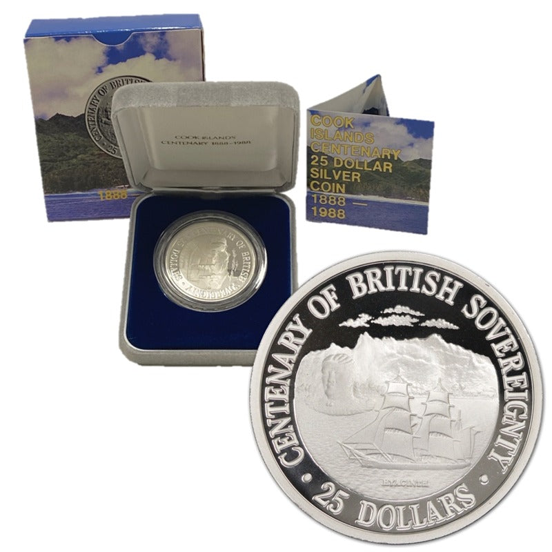 $25 1988 Cook Islands Centenary Silver