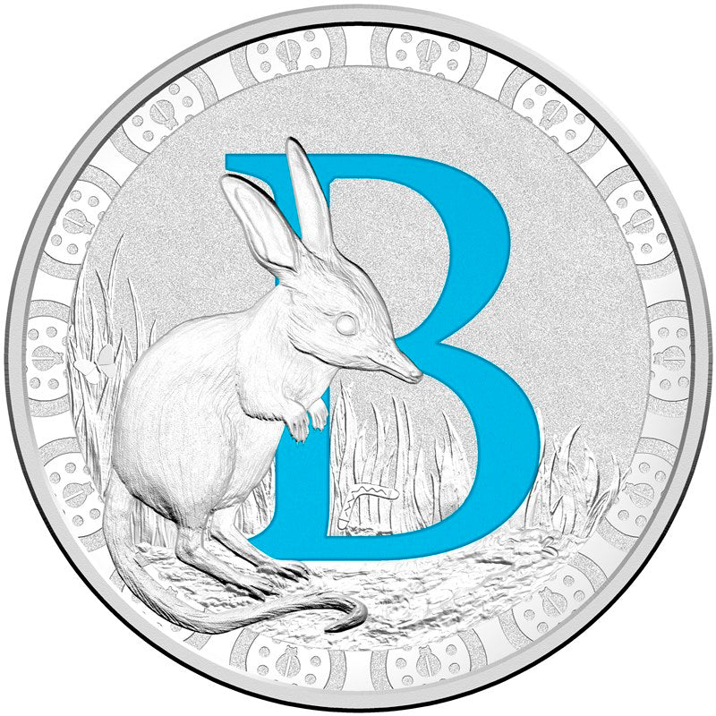 $1 2016 Coloured 'B' Alphabet Silver Coin