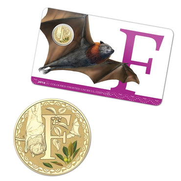 $1 2016 Coloured 'F' Alphabet Al-Bronze Coin