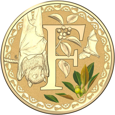 $1 2016 Coloured 'F' Alphabet Al-Bronze Coin