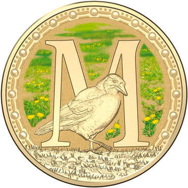 $1 2016 Coloured 'M' Alphabet Al-Bronze Coin