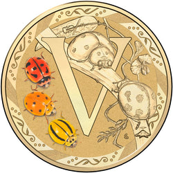 $1 2016 Coloured 'V' Alphabet Al-Bronze Coin