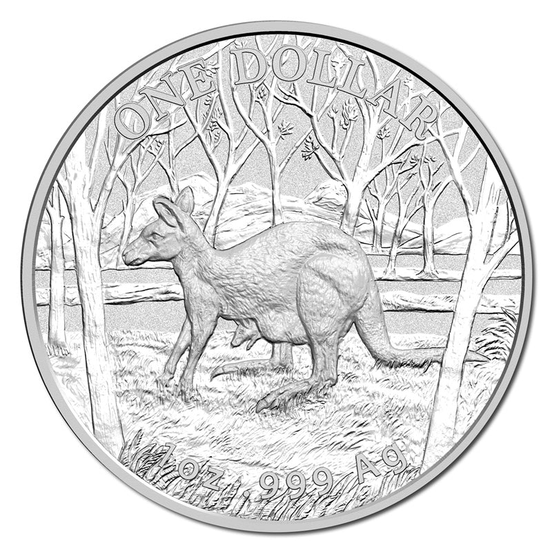 $1 2016 Kangaroo 1oz 99.9% Silver UNC