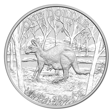 $1 2016 Kangaroo 1oz 99.9% Silver UNC