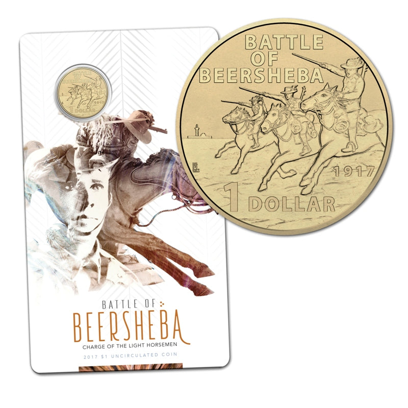 $1 2017 Battle of Beersheba Al/Bronze UNC | $1 2017 Battle of Beersheba Al/Bronze UNC reverse | $1 2017 Battle of Beersheba Al/Bronze UNC