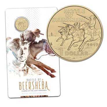 $1 2017 Battle of Beersheba Al/Bronze UNC | $1 2017 Battle of Beersheba Al/Bronze UNC reverse | $1 2017 Battle of Beersheba Al/Bronze UNC