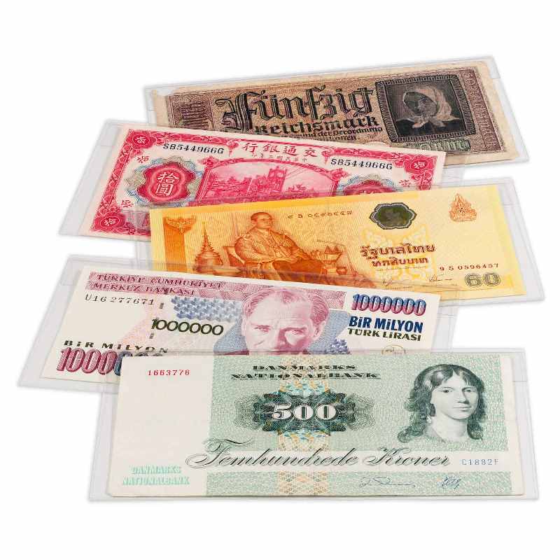 Basic Banknotes Sleeves 204 x 123mm - Pack of 50