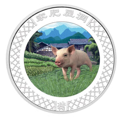 2007 Year of the Pig 1oz Silver Coloured Lenticular