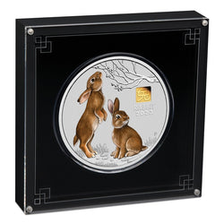 2023 Year of the Rabbit 1 Kilo Silver Coin with Gold Privy Mark