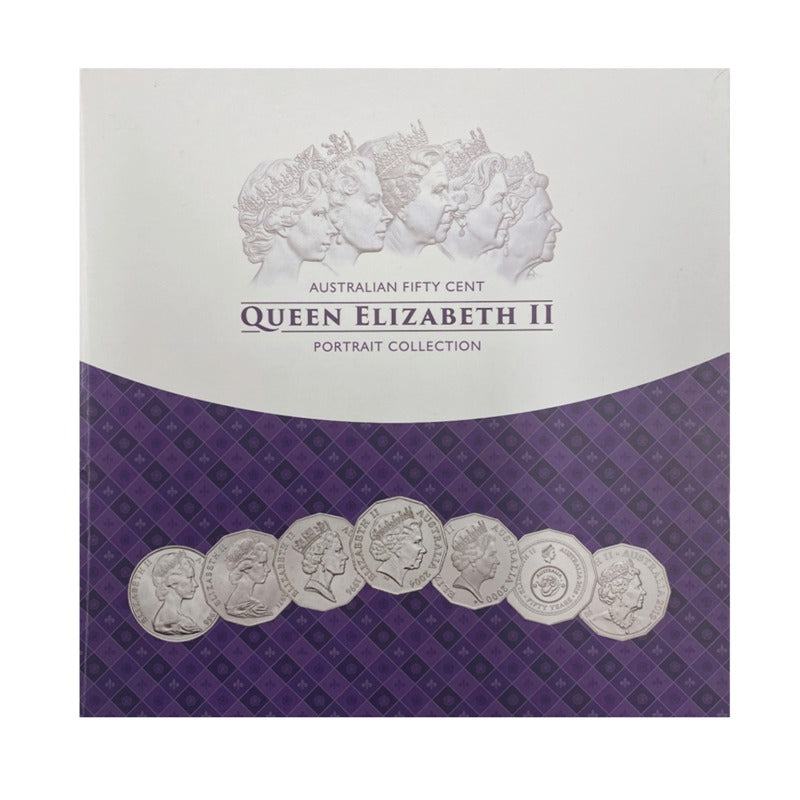 50c 1966-2019 Queen Elizabeth II Portrait 7 Coin Collection