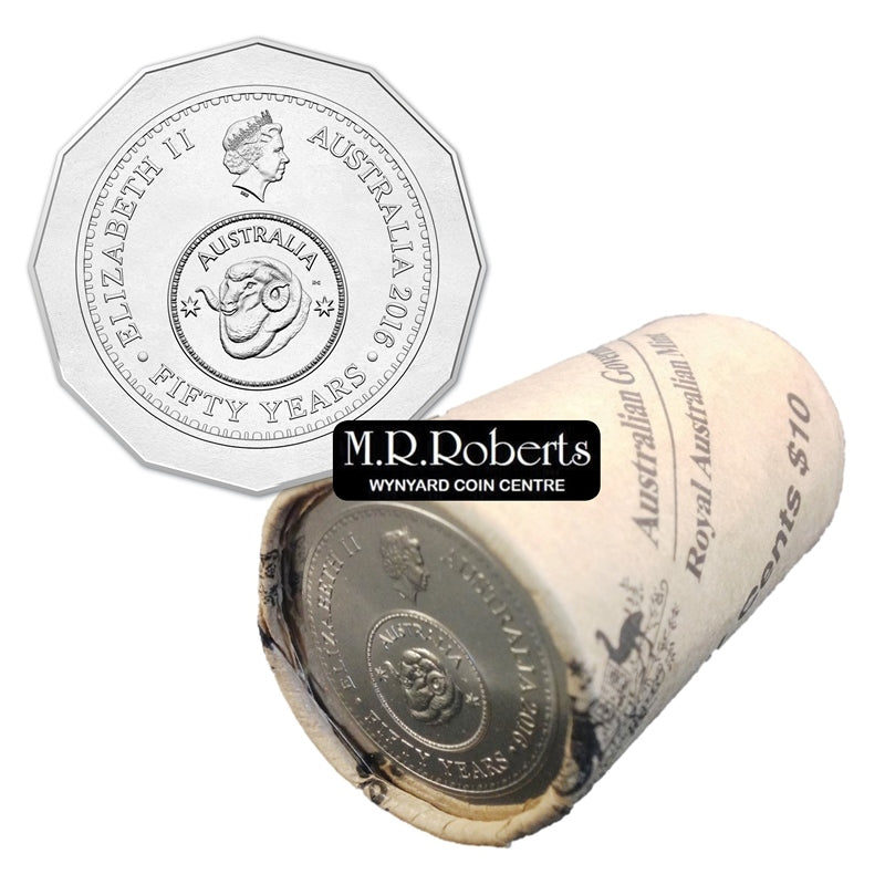 50c 2016 50th Anniversary Decimal Currency MINT ROLL