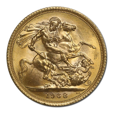 Great Britain 1968 Gold Sovereign Lustrous UNC