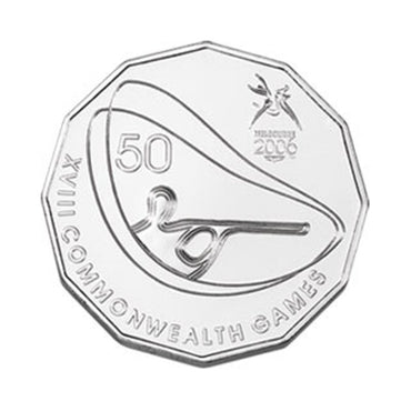 50c 2006 Commonwealth Games - Shooting Carded UNC