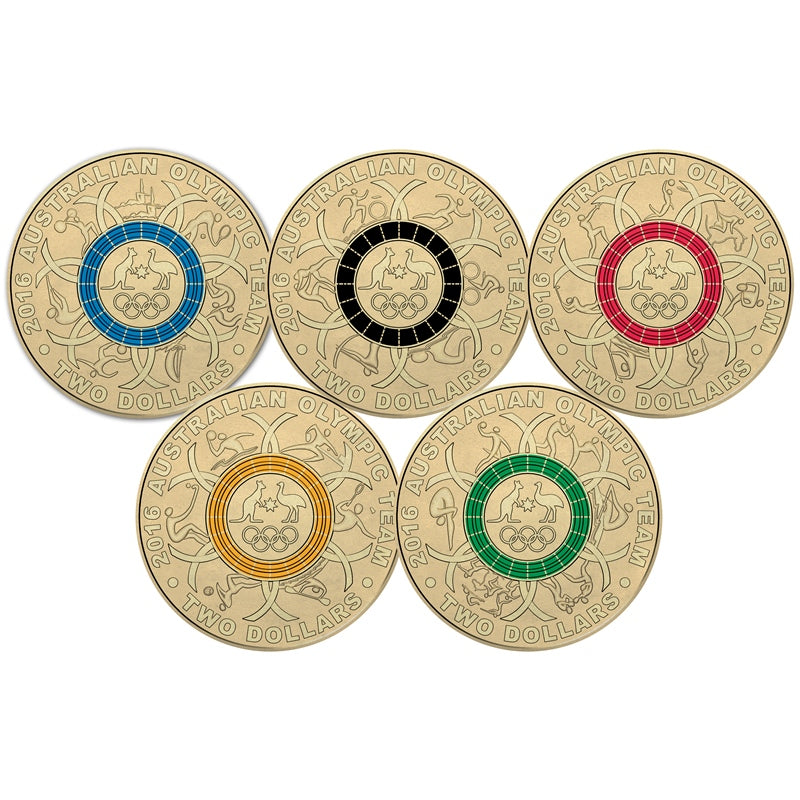 $2 2016 Olympic Team Coloured Coin Collection - Wynyard Coin Centre – M ...