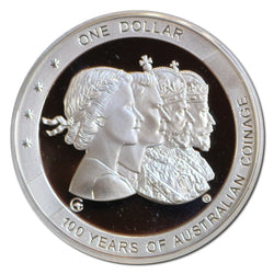 $1 2010 100 Yrs Coinage Silver Proof - 'C' Master Mintmark