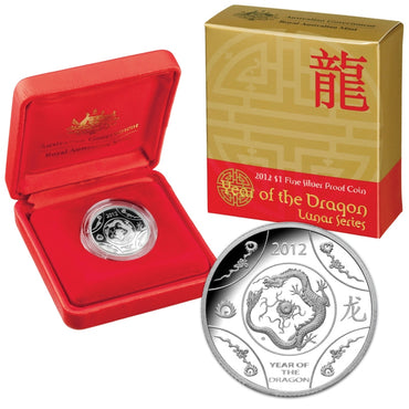 $1 2012 Year of the Dragon Silver Proof