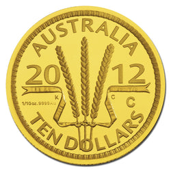 $10 2012 Wheat Sheaf 1/10oz Gold Proof