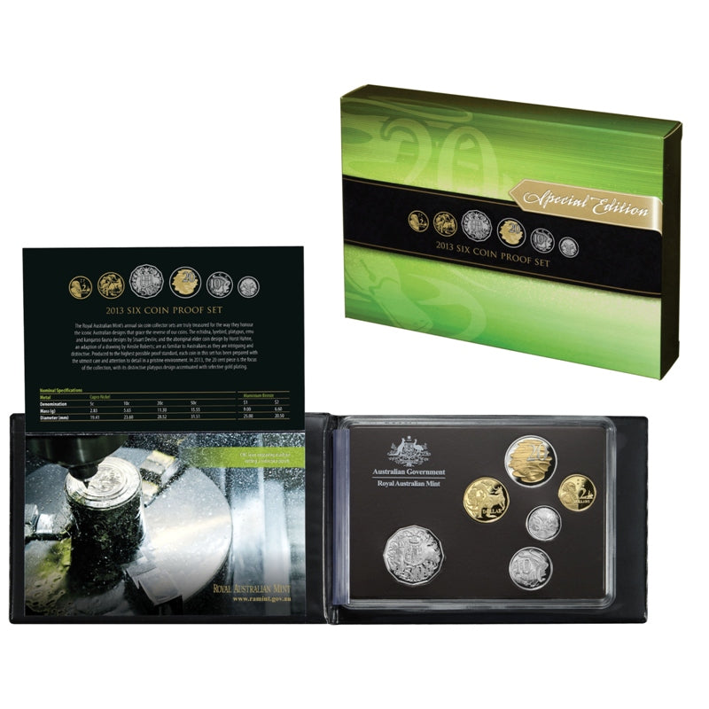 2013 Proof Set - Gold Plated 20c