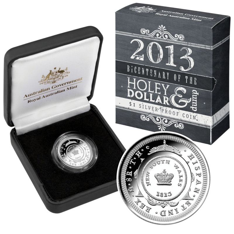 $1 2013 Holey Dollar & Dump Silver Proof – M.R.Roberts - Wynyard