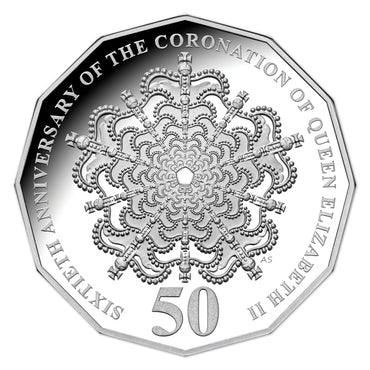 50c 2013 Coronation 60th Anniversary QEII Silver Proof