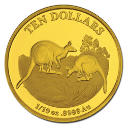 $10 2014 Explorers' First Sightings Kangaroo 1-10oz Gold Proof