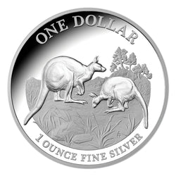 $1 2014 Kangaroo 1oz 99.9% Silver Proof