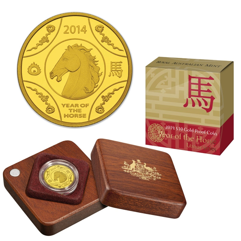$10 2014 Year of the Horse 1/10oz Gold Proof