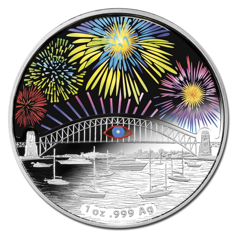 $1 2014 New Year's Eve 1oz Silver Hologram Coin