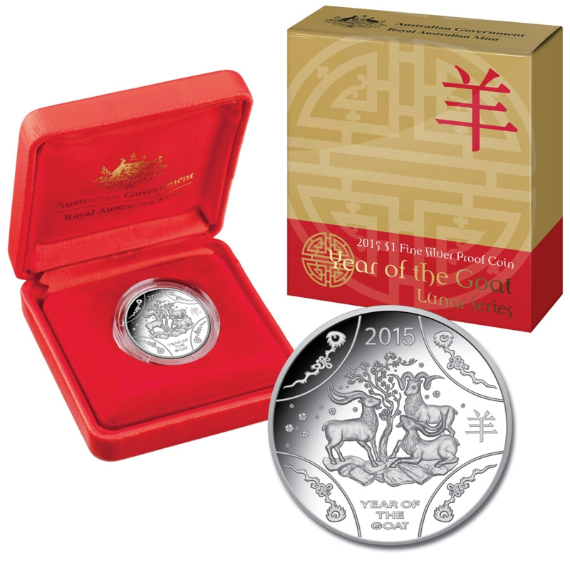 $1 2015 Year of the Goat Silver Proof