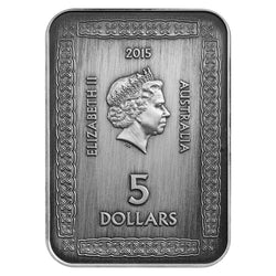 $5 2015 800th Anniversary of Magna Carta Fine Silver Rectangle Coin