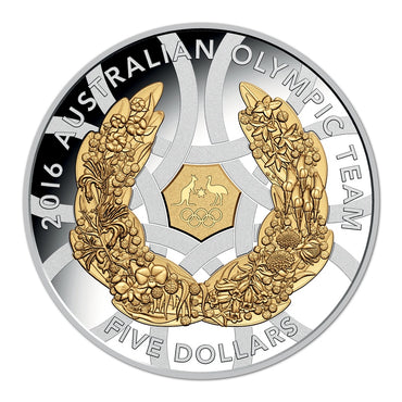 $5 2016 Olympic Team Gold Plated Silver