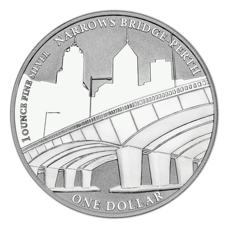 $1 2011 Capital Bridges - Narrows 1oz 99.9% Silver UNC