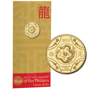 $1 2012 Year of the Dragon Al-Bronze UNC