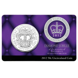 50c 2012 QEII Diamond Jubilee Carded UNC