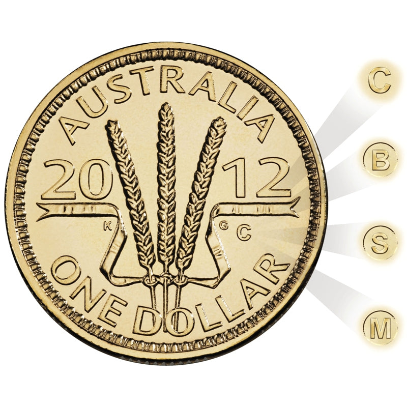 $1 2012 Wheat Sheaf BCMS 4 Coin Set UNC