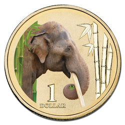 $1 2012 Zoo Animals - Asian Elephant Al-Bronze UNC