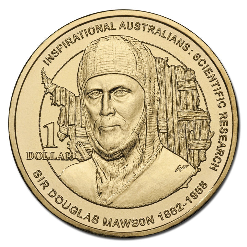 $1 2012 Inspirational Australians - Douglas Mawson Al-Bronze UNC
