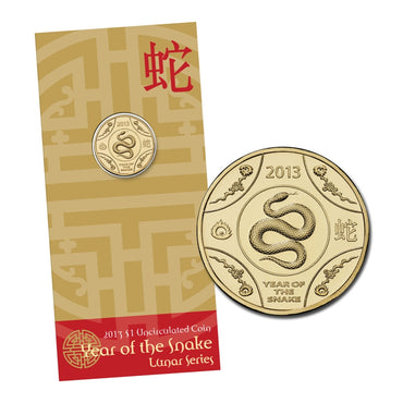 $1 2013 Year of the Snake Al/Bronze UNC