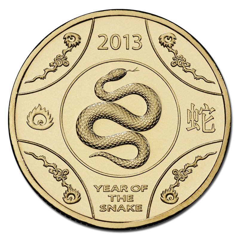 $1 2013 Year of the Snake Al/Bronze UNC