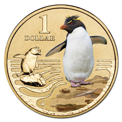 $1 2013 Polar Animals - Rockhopper Penguin Coloured Al-Bronze UNC