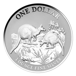 $1 2014 Kangaroo 1oz 99.9% Silver UNC