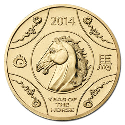 $1 2014 Year of the Horse Al-Bronze UNC