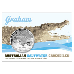 $1 2014 Saltwater Crocodile - Graham 1oz 99.9% Silver UNC