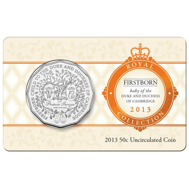 50c 2013 Prince George Carded UNC | 50c 2013 Prince George Carded UNC Reverse