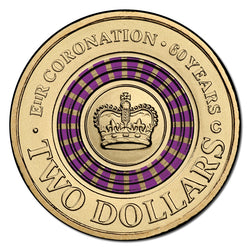 $2 2013 QEII Coronation 60th Anniversary Coloured C Mintmark UNC