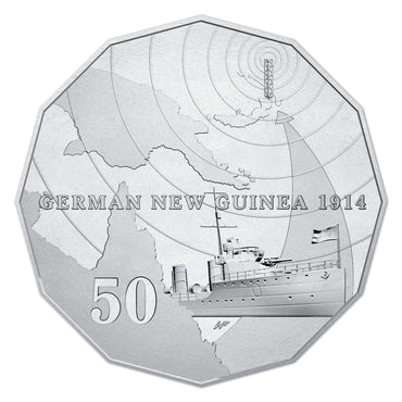 50c 2014 Australians at War - German New Guinea Carded UNC