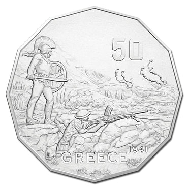 50c 2015 Australians at War - Greece Carded UNC