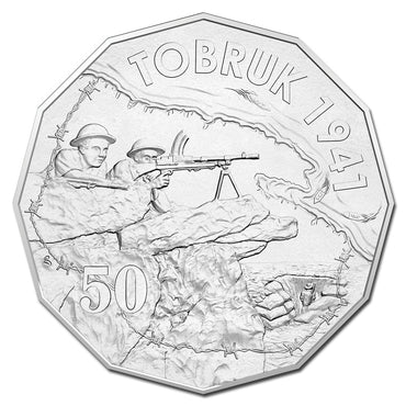 50c 2015 Australians at War - Tobruk UNC | 50c 2015 Australians at War - Tobruk Card